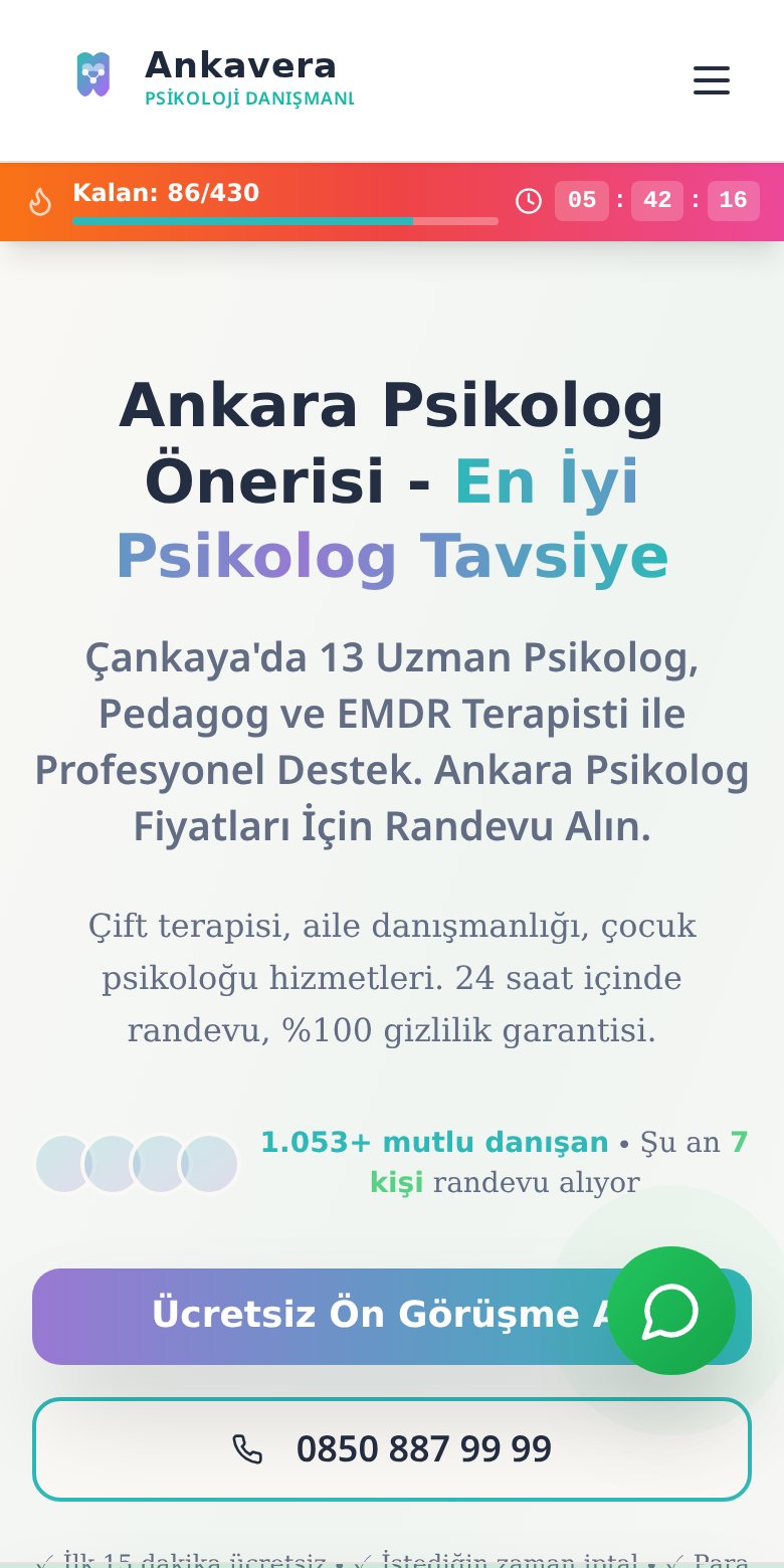 Ankara Psikolog web sitesi ekran görüntüsü