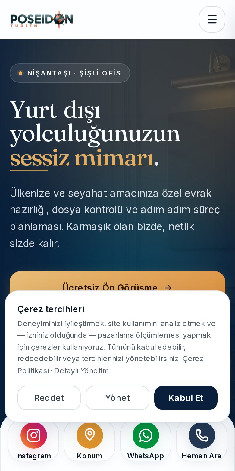 Poseidon Turizm web sitesi ekran görüntüsü