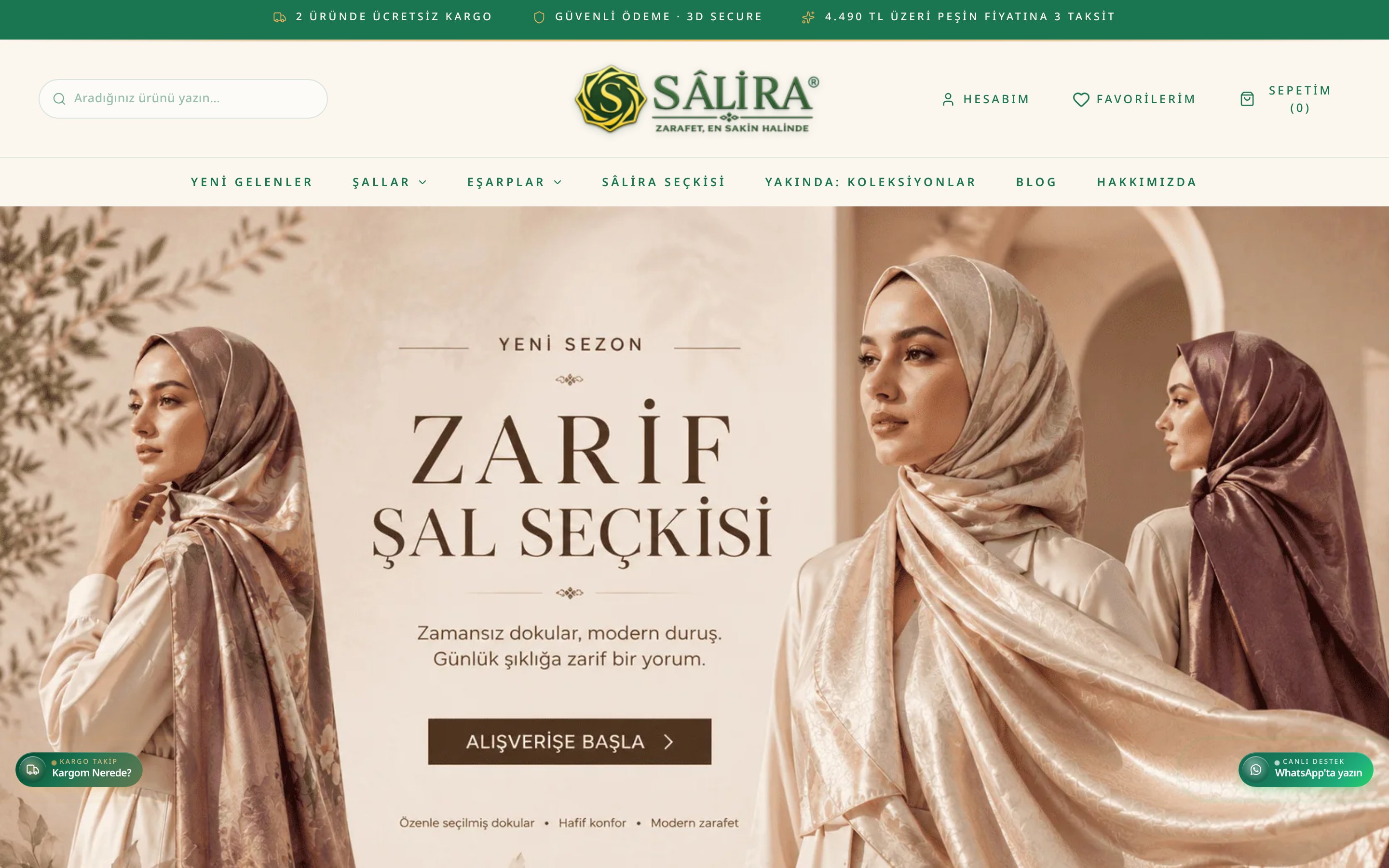 SÂLİRA web sitesi ekran görüntüsü