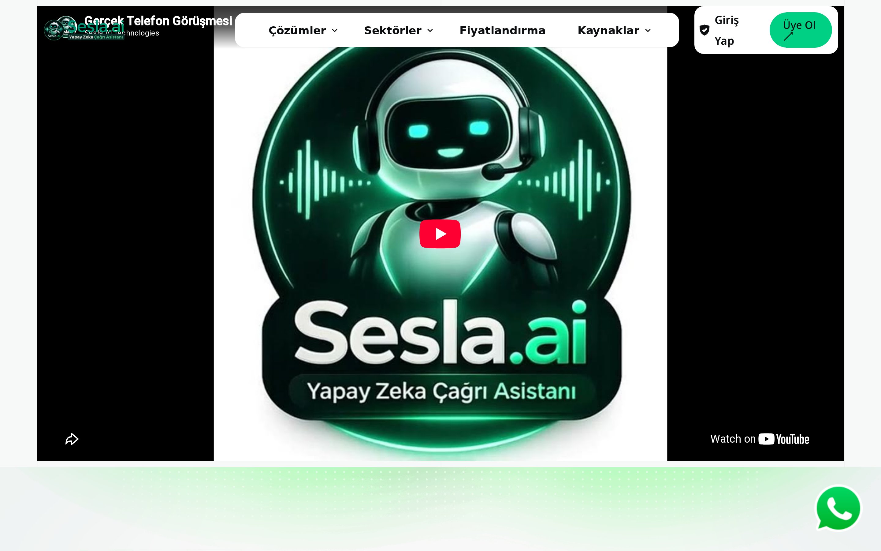 Sesla AI web sitesi ekran görüntüsü